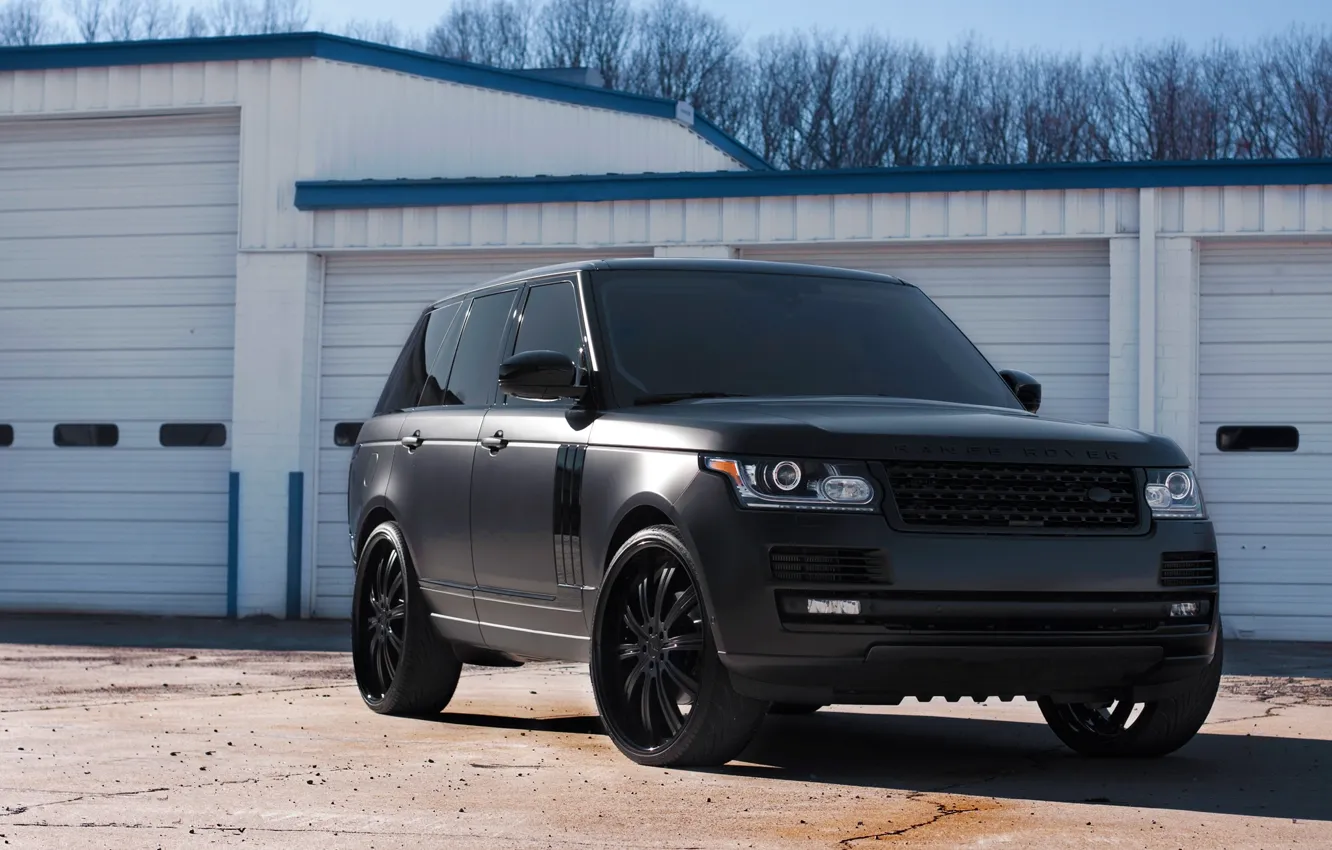 Photo wallpaper shadow, land rover, range rover, the front, range Rover, land Rover, tinted, matte black