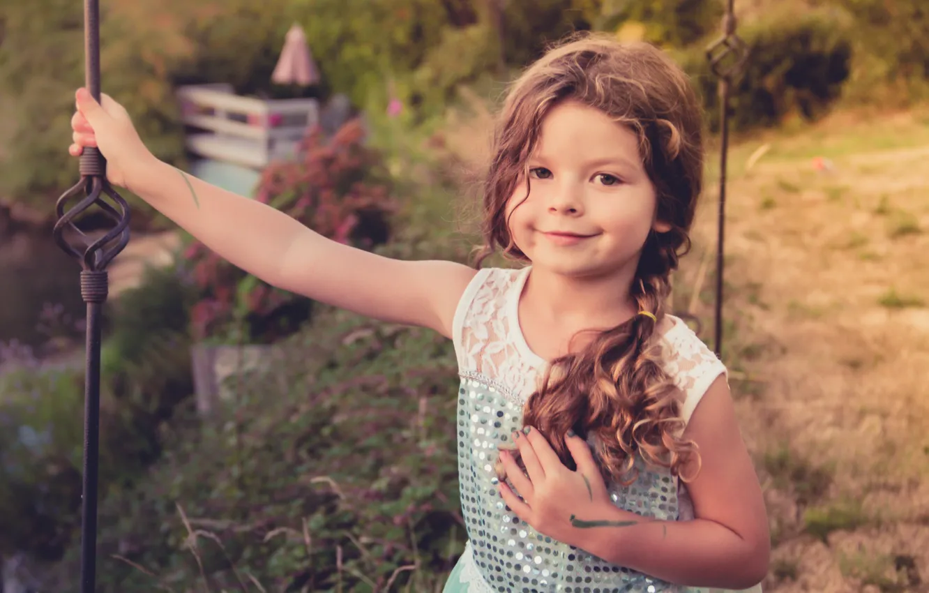 Photo wallpaper summer, smile, girl, braids
