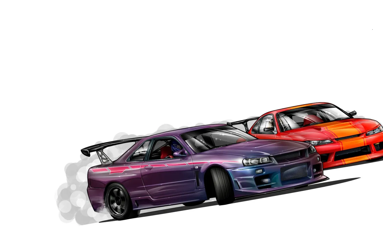 Photo wallpaper car, nissan, drift, car, skyline, Nissan, skyline, street racing