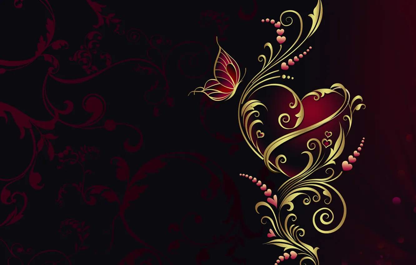 Photo wallpaper background, pattern, hearts, vector graphics, Valentine's Day