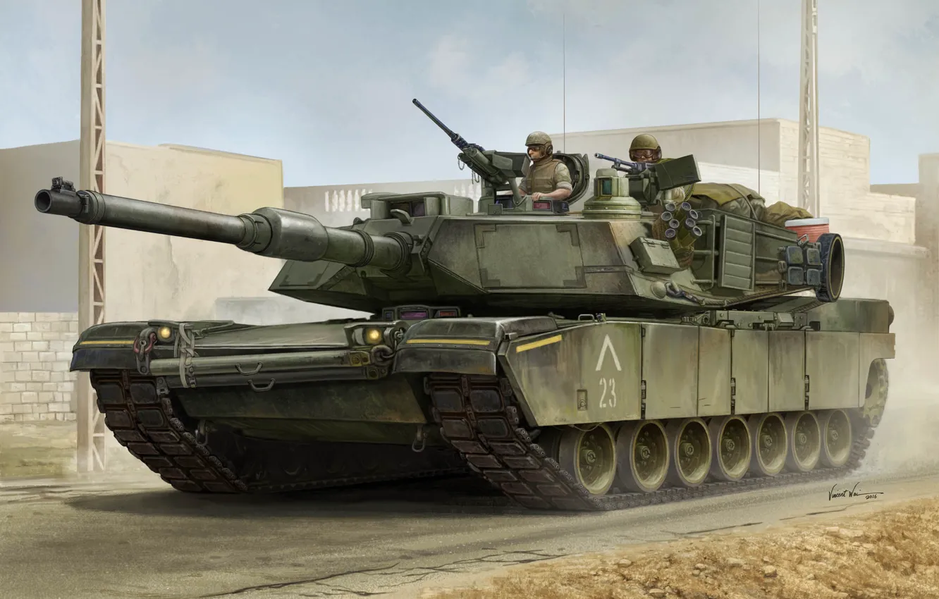 Photo wallpaper Abrams, Abrams, US Army, main battle tank, Vincent Wai, MBT, Abrams Integrated Management, M1A1 AIM
