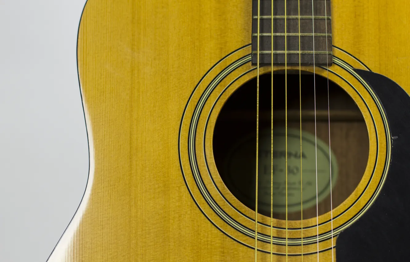 Photo wallpaper guitar, wood, strings