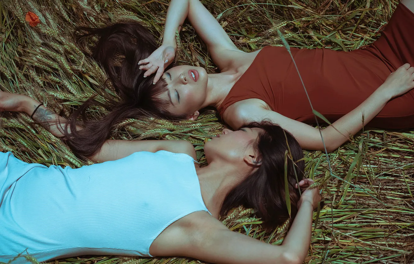 Photo wallpaper girl, background, Asian