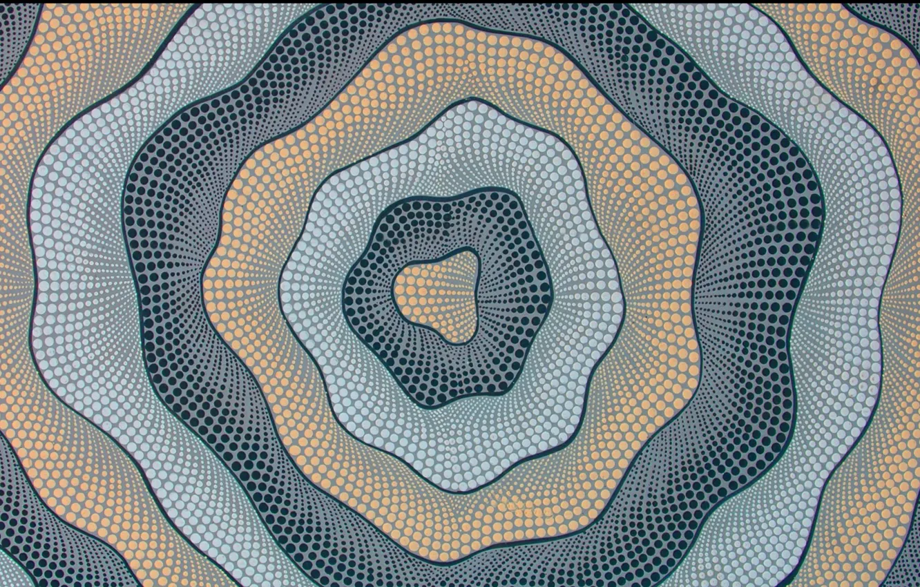 Photo wallpaper flower, line, circles, pattern, spot