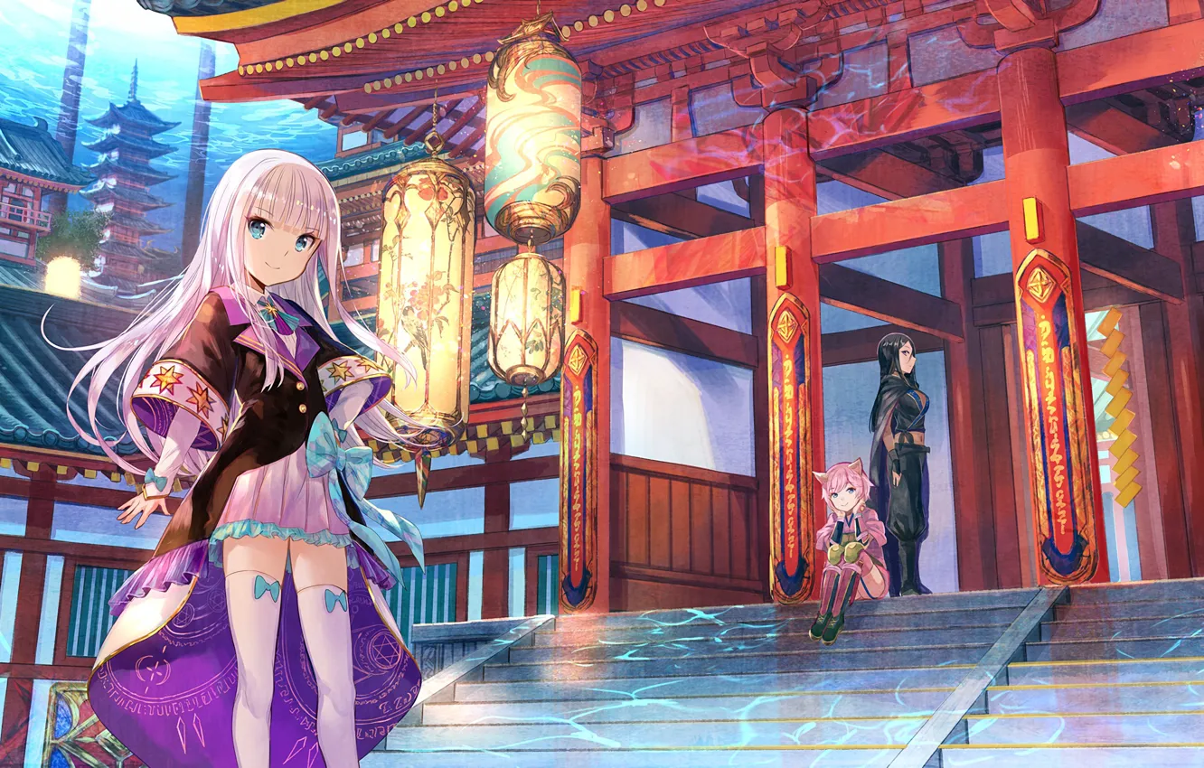 Photo wallpaper girl, nothing, anime, asian, japanese, kimono, bishojo, seifuku