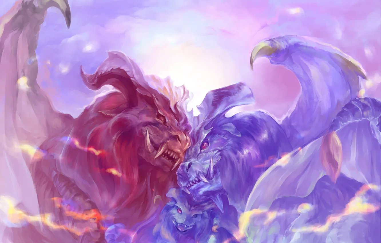 Photo wallpaper colors, blue, violet, creature, tooth