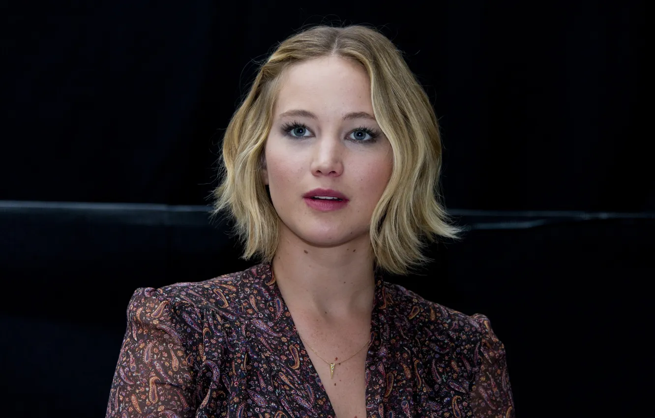 Photo wallpaper model, portrait, makeup, actress, hairstyle, blonde, Jennifer Lawrence, Jennifer Lawrence