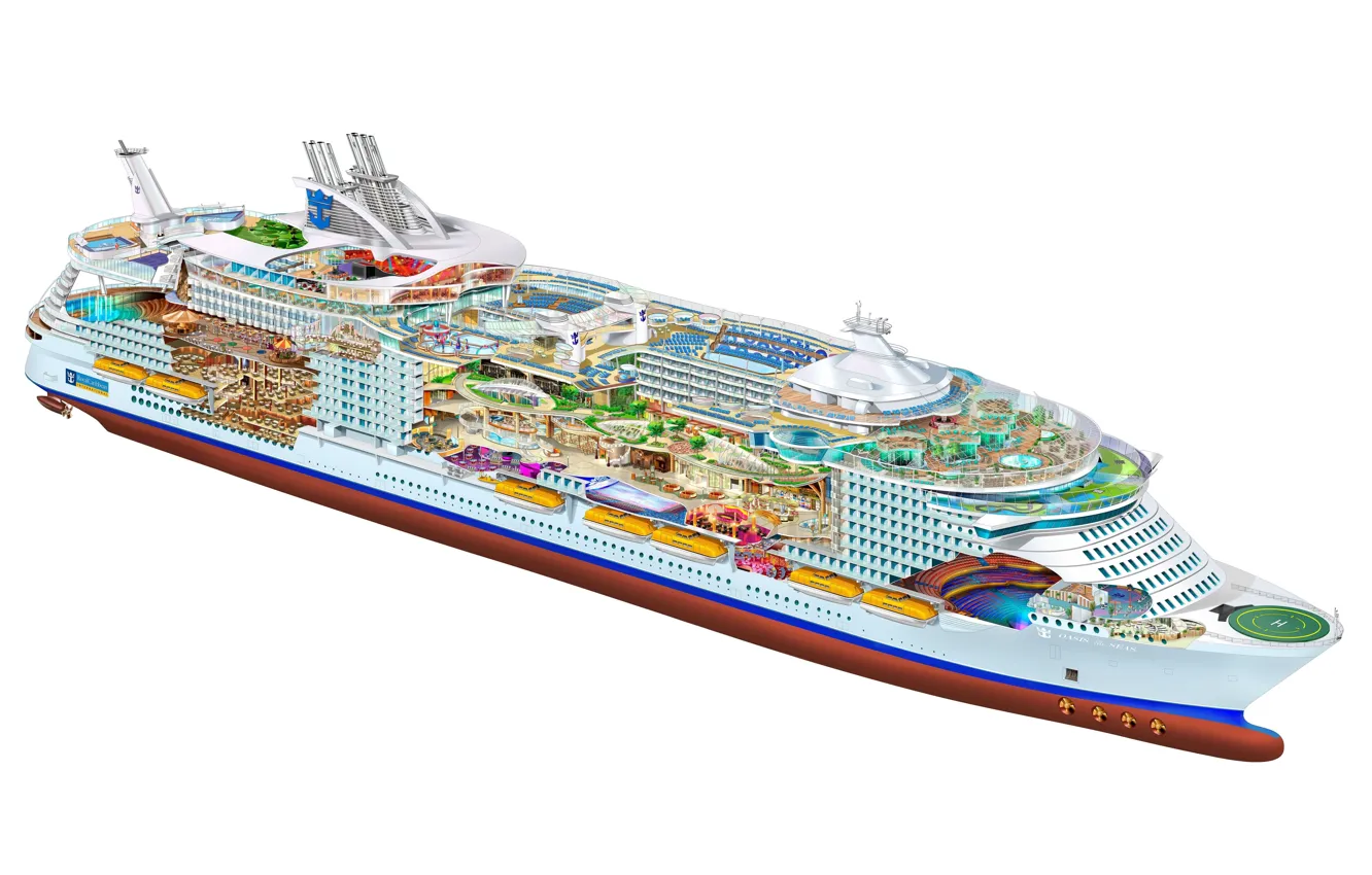 Photo wallpaper Oasis of the Seas, cutaway, engineering, Cruise Ship
