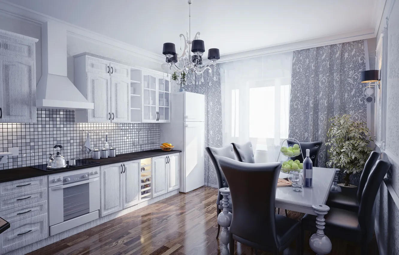 Photo wallpaper design, chair, kitchen, luxury