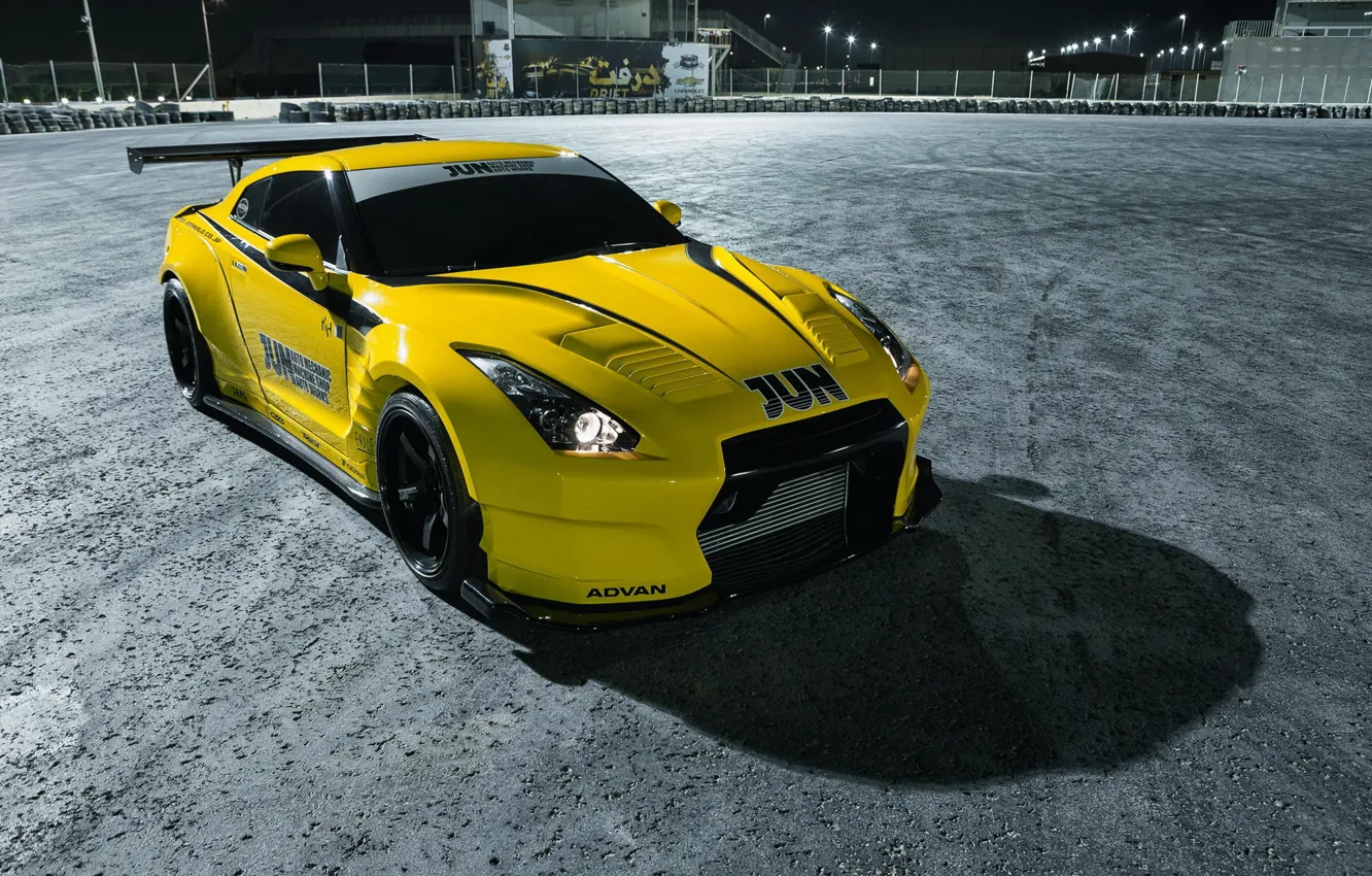 Photo wallpaper GT-R, Yellow, R35