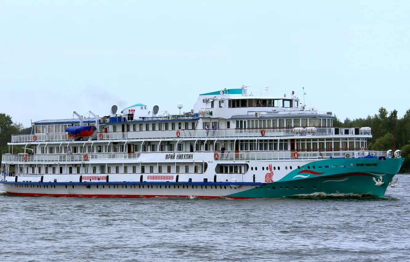 Photo wallpaper ship, cruise liner, river