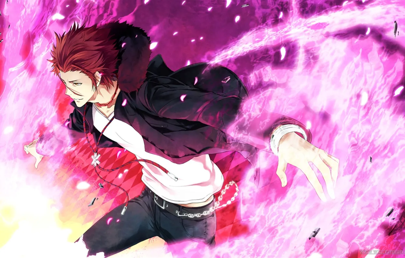 Photo wallpaper Anime, Suoh Mikoto, Project key, red., Key project, Suoh Mikoto