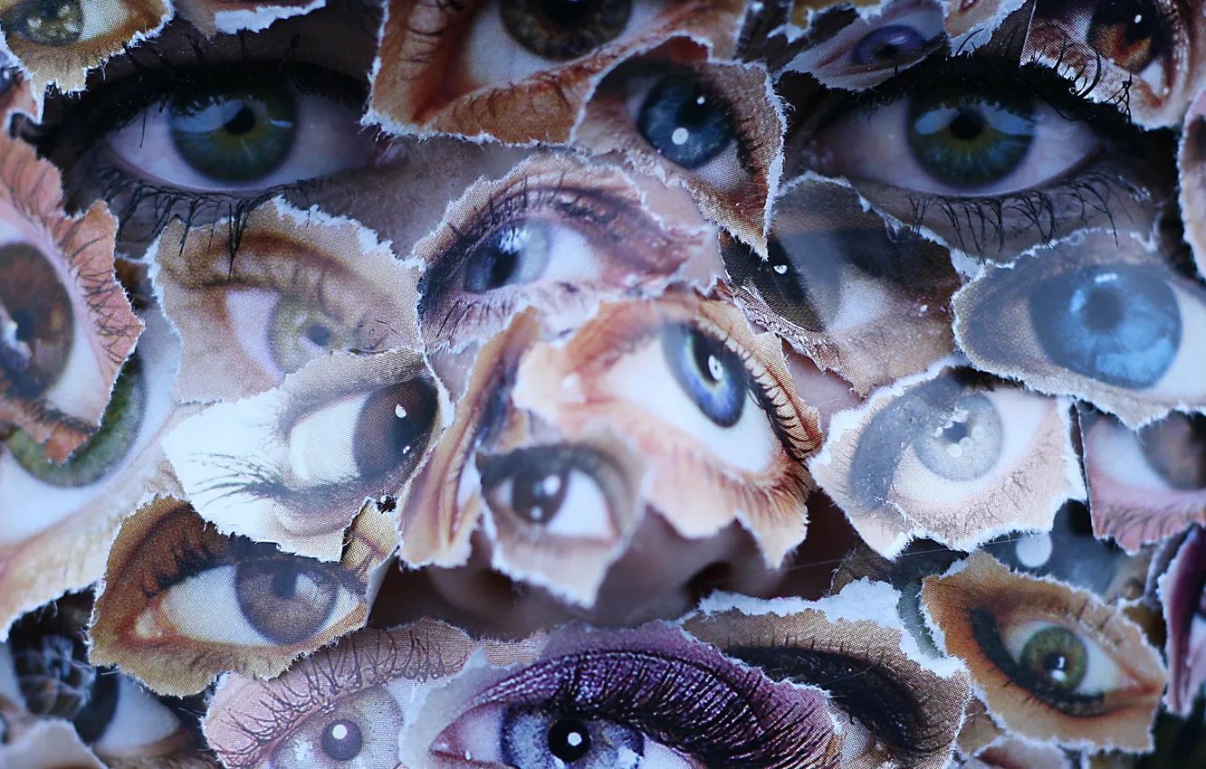 Photo wallpaper eyes, look, clippings