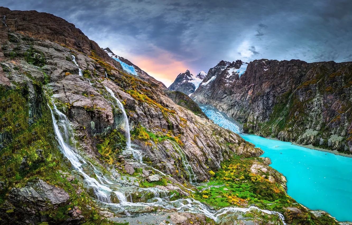 Photo wallpaper mountains, Chile, National Park, parks, fjord, Kawesqar