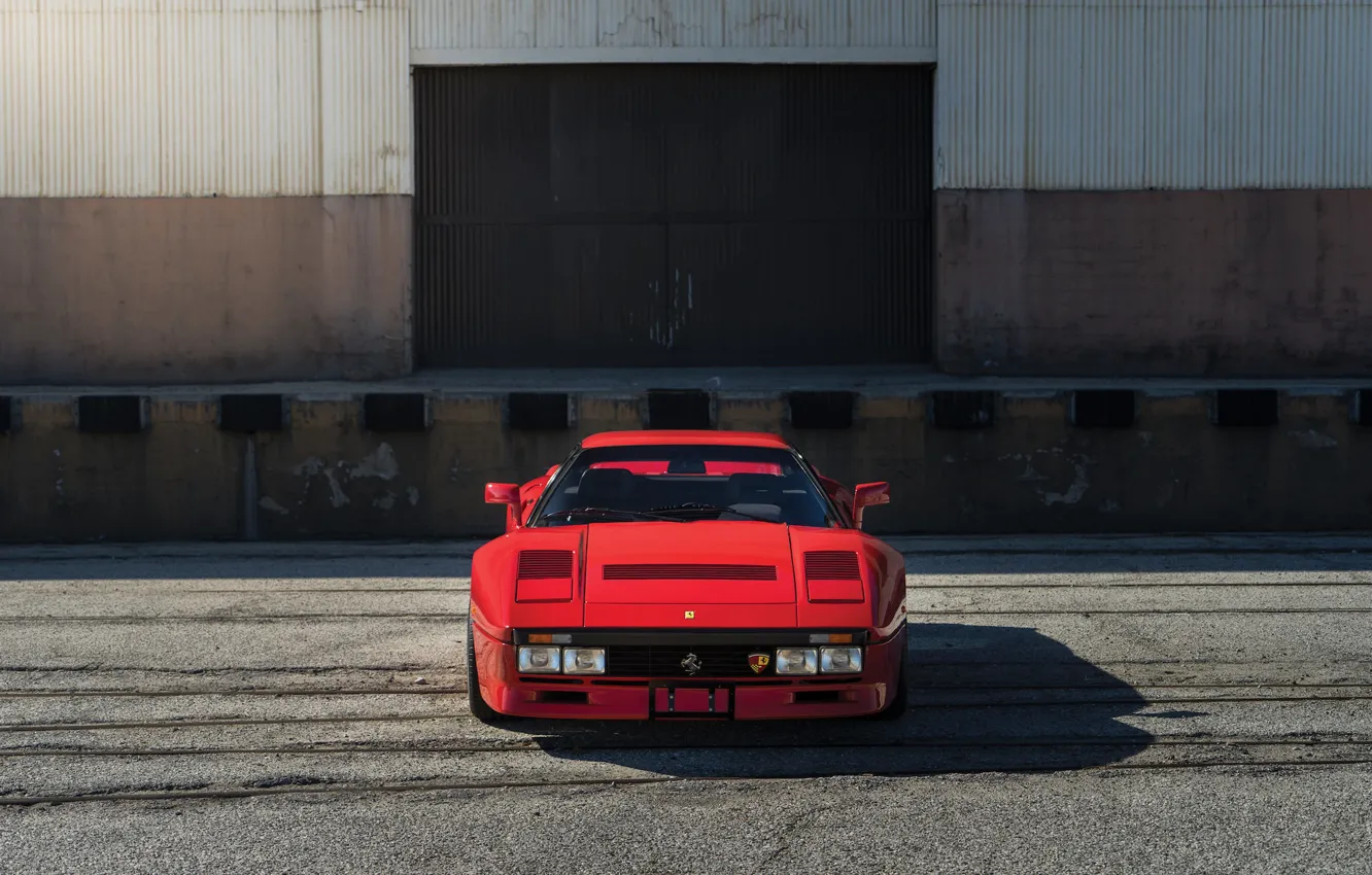 Photo wallpaper red, Ferrari, Red, sports car, sportcar, GTO, classic, urban