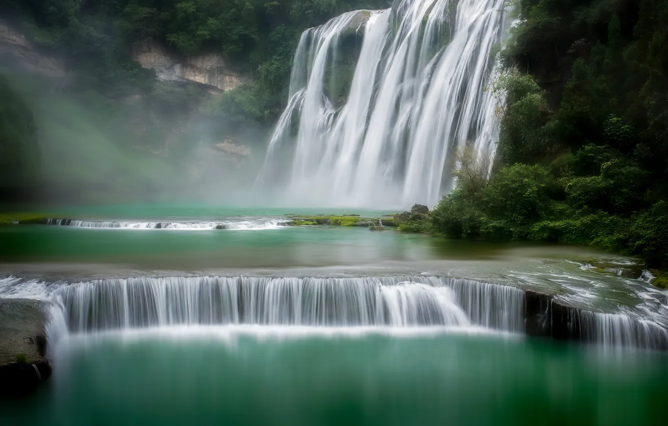 Photo wallpaper nature, river, waterfall, China