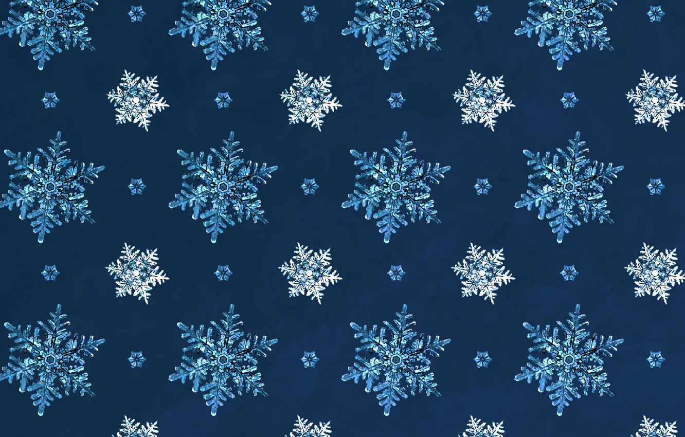 Photo wallpaper snowflakes, new year, texture, blue background