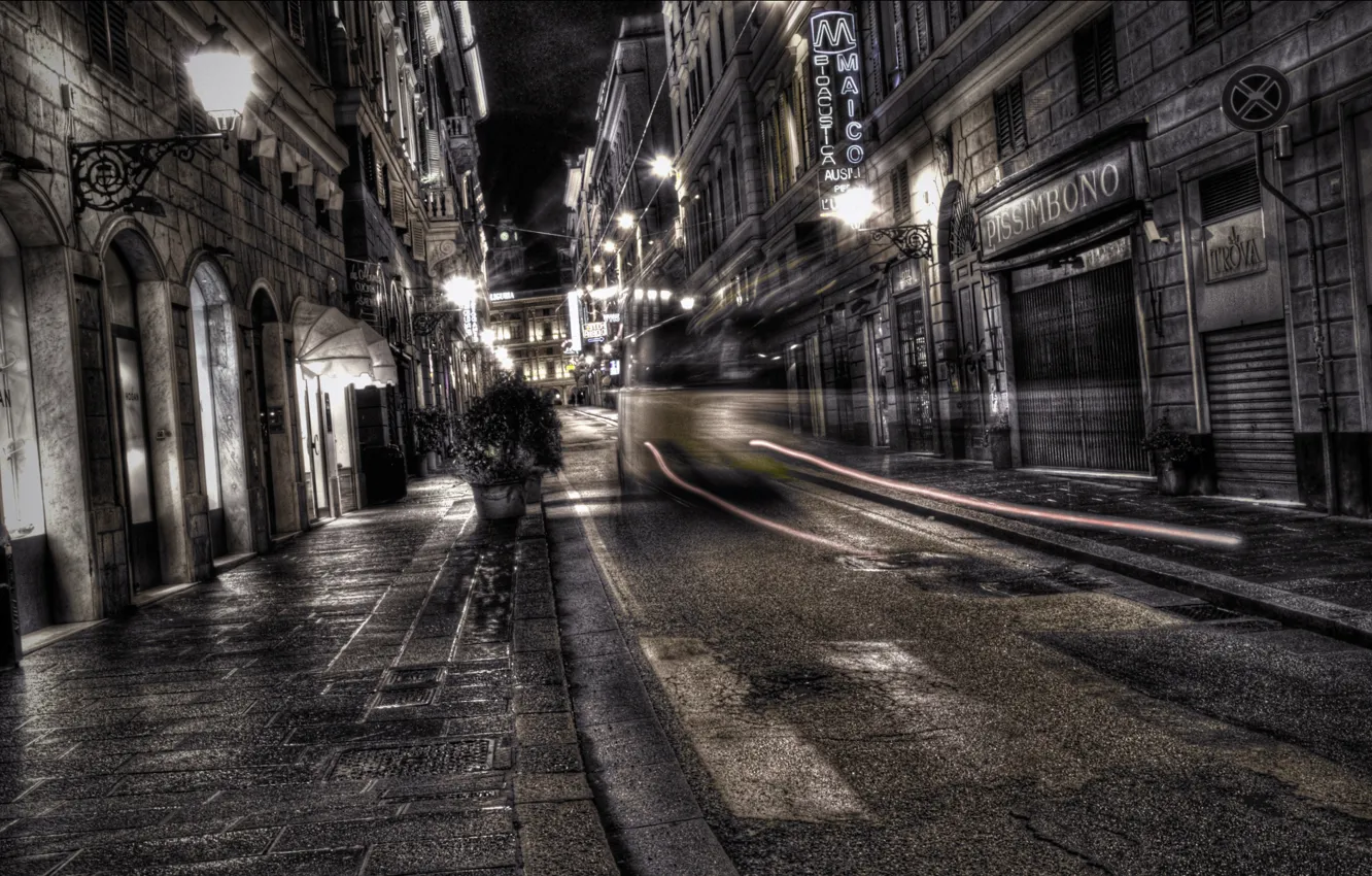 Photo wallpaper night, street, lights