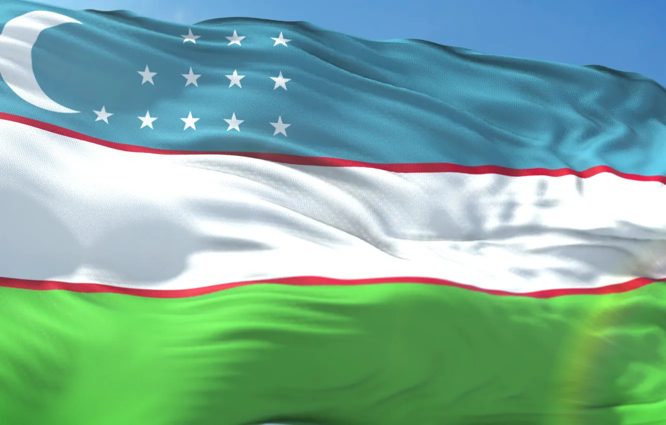 Photo wallpaper flag, uzbekistan, Uzbek