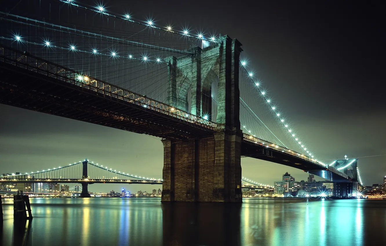 Photo wallpaper Brooklyn, New York, Brooklyn, New York, Brooklyn Bridge