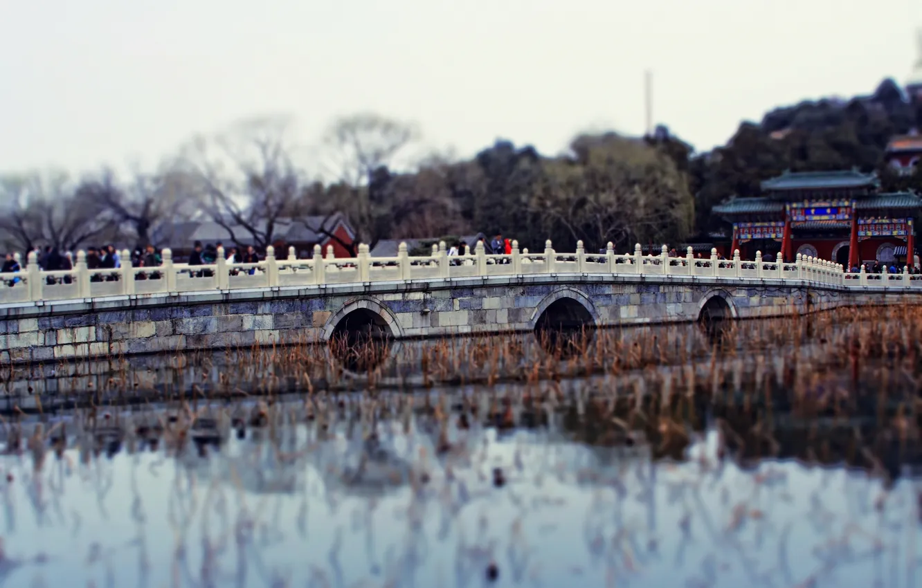 Photo wallpaper China, the bridge, miniature