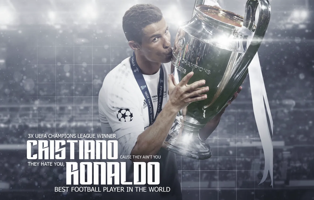 Photo wallpaper wallpaper, sport, Cristiano Ronaldo, football, player, Real Madrid CF, UEFA Champions League Winner