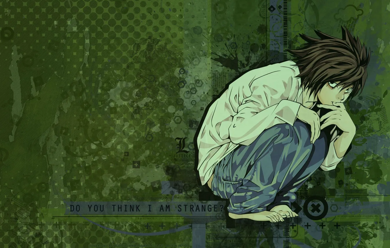 Photo wallpaper background, art, guy, Death Note, Death Note