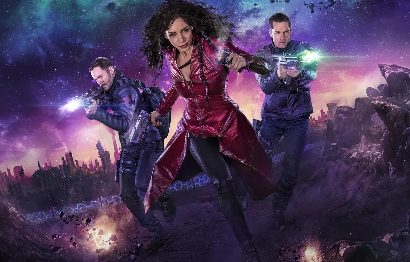 Photo wallpaper Aaron Ashmore, SyFy, Killjoys, Luke Macfarlane, Hannah John-Kamen