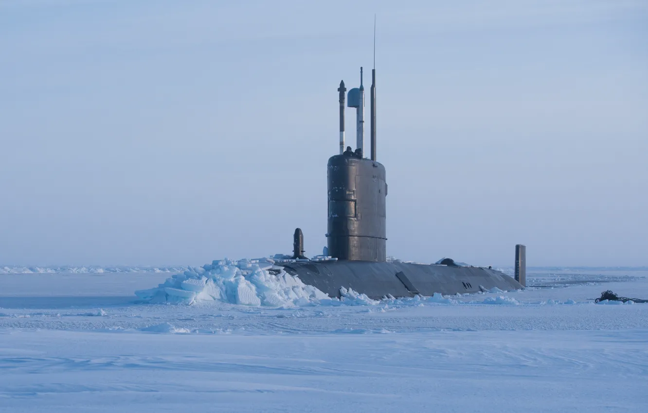 Photo wallpaper ice, multipurpose, HMS Trenchant, nuclear submarine, S 91