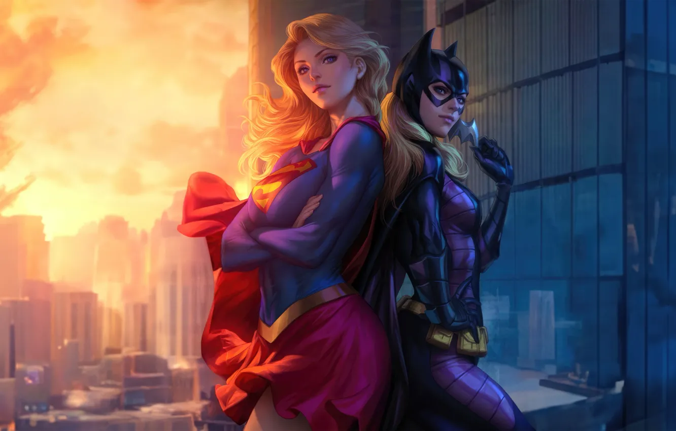 Photo wallpaper Team, Supergirl, Batgirl