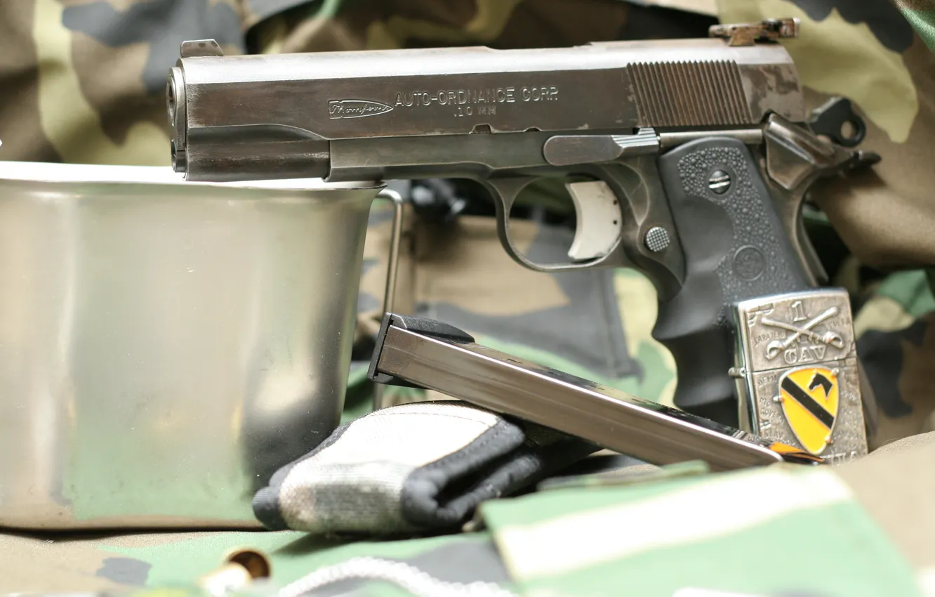 Photo wallpaper gun, weapons, Auto Ordnance, Thompson's, 10mm, 1911A1