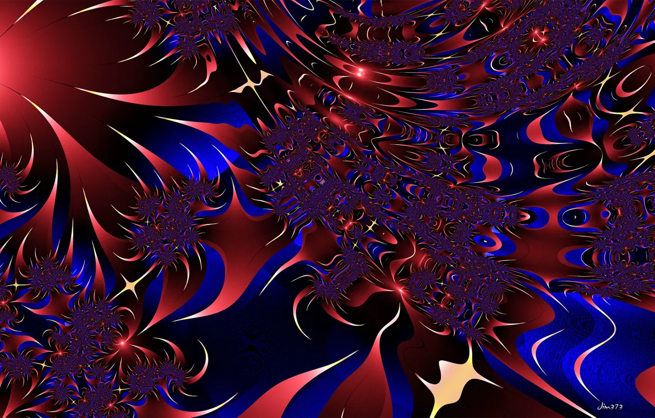 Photo wallpaper blue, red, pattern