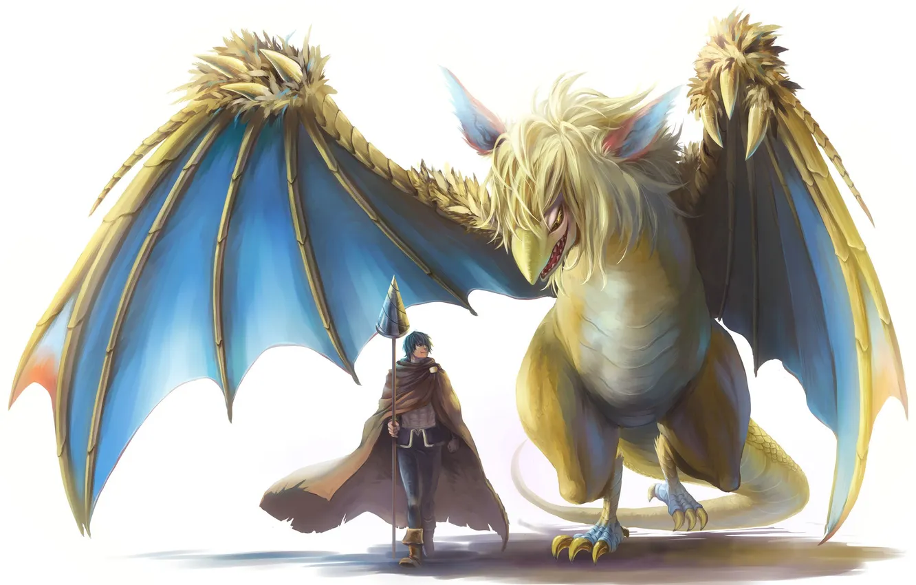 Photo wallpaper wings, anime, art, guy, monster, cloak, simon, distributed by mattel and nintendo violence gurren lagann