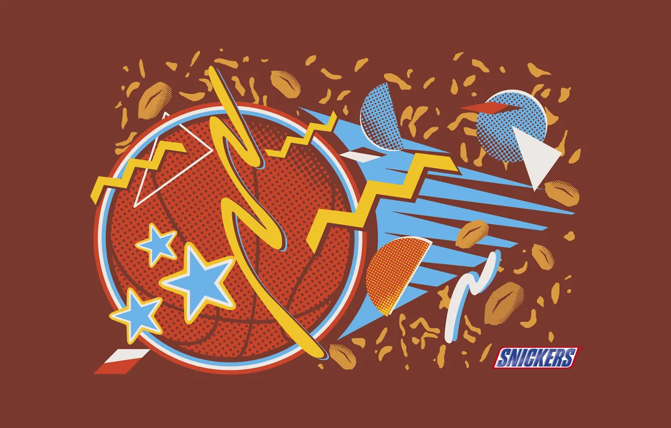 Photo wallpaper the ball, chocolate, caramel, peanuts, promo, Snickers, Snickers, bar