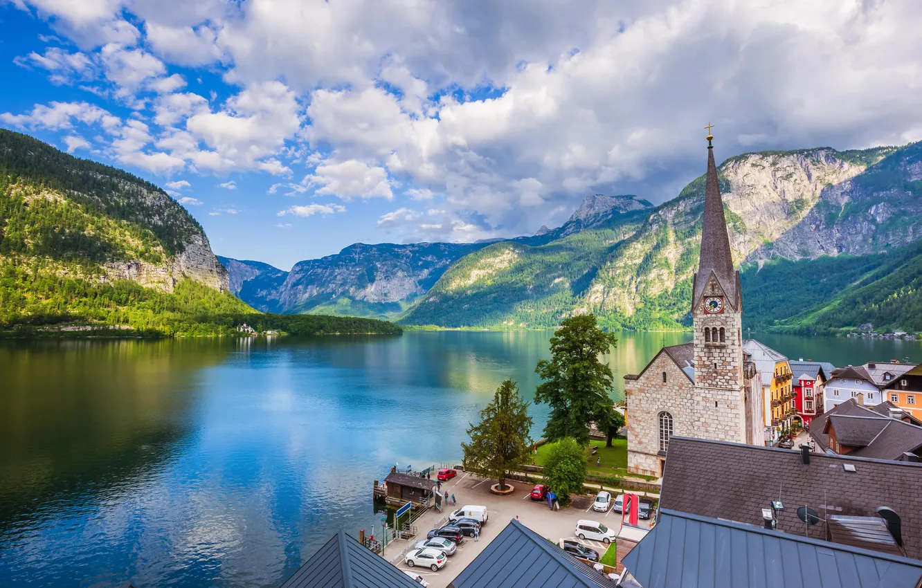 Photo wallpaper city, colorful, blue, Europe, building, cityscape, destination, church