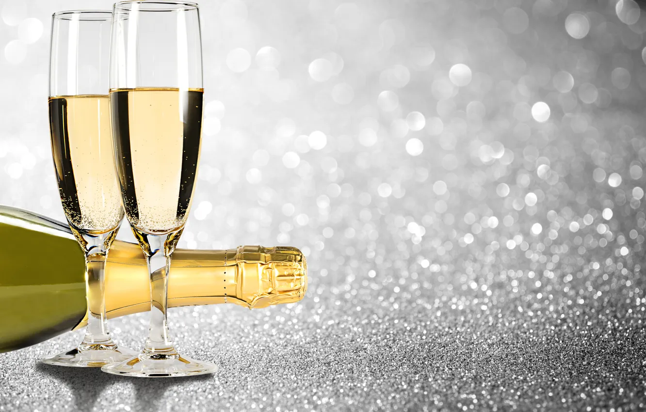 Photo wallpaper bubbles, celebration, champagne, bottle, Cheers