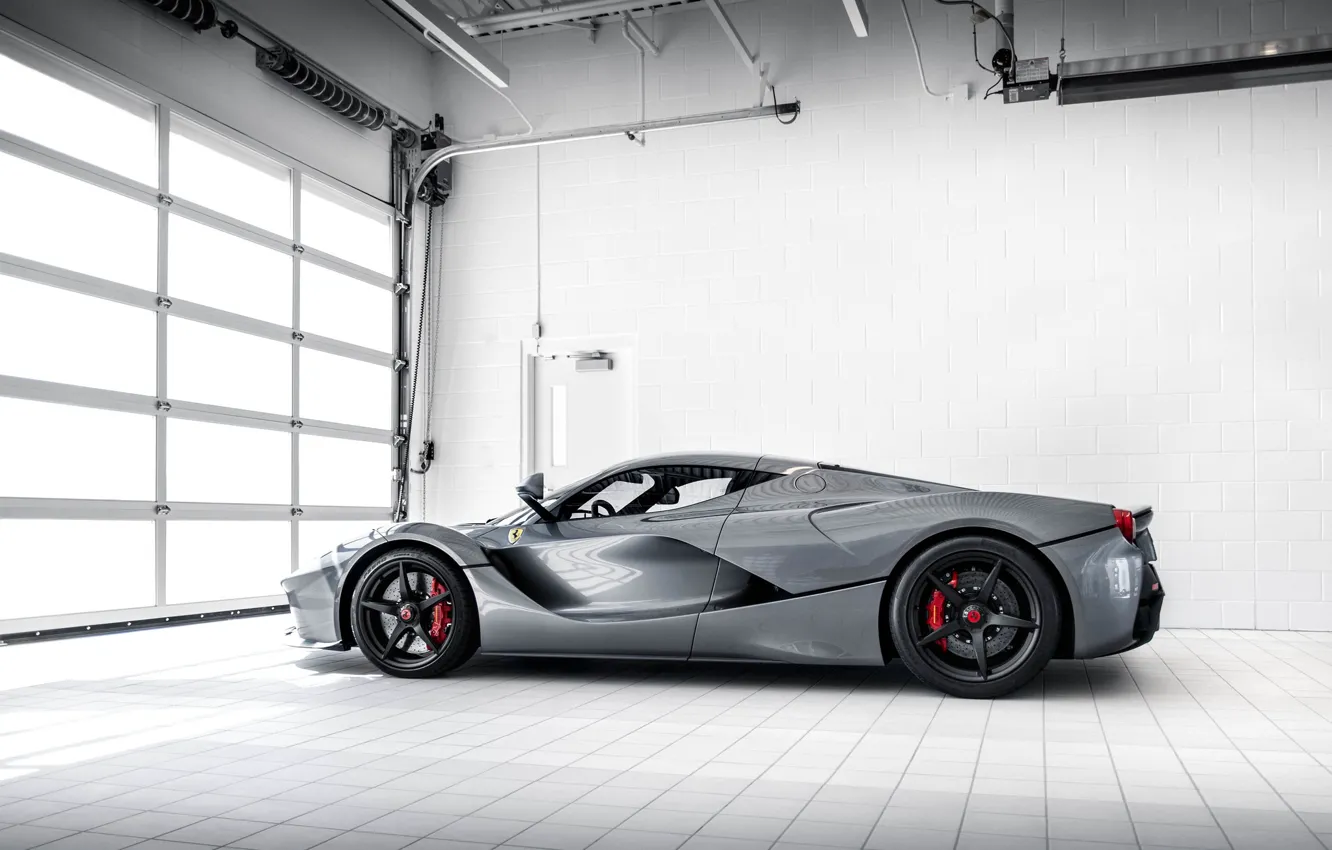 Photo wallpaper Ferrari, Grey, LaFerrari