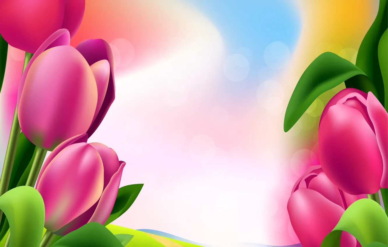 Photo wallpaper flowers, figure, tulips, brightness