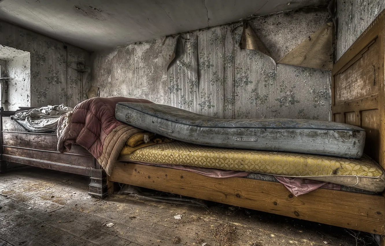 Photo wallpaper room, bed, window