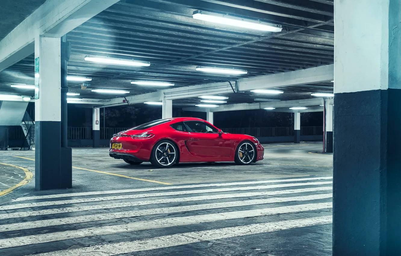 Photo wallpaper Porsche, Cayman, Parking, GTS