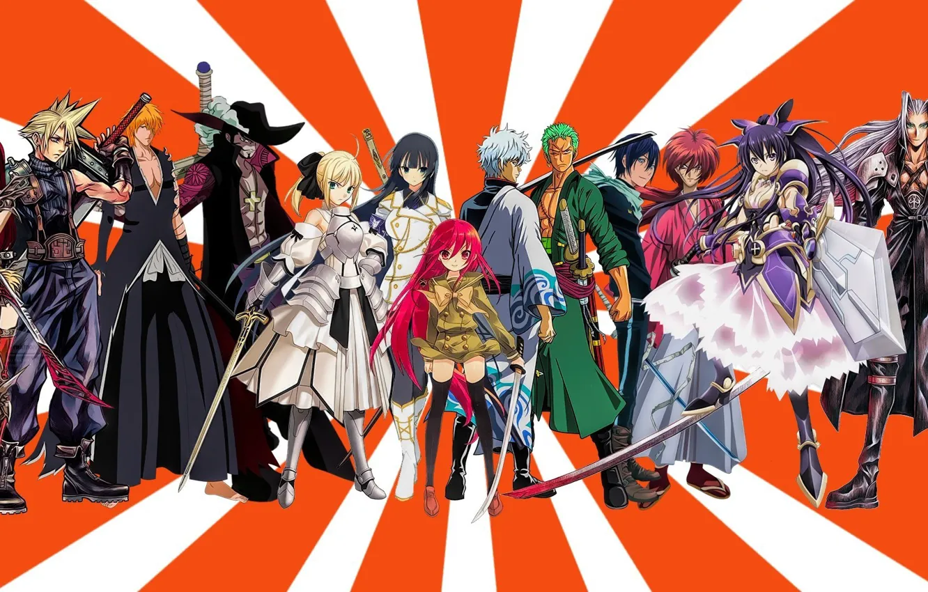 Photo wallpaper sword, game, Final Fantasy, Bleach, Fate Stay Night, One Piece, armor, pirate