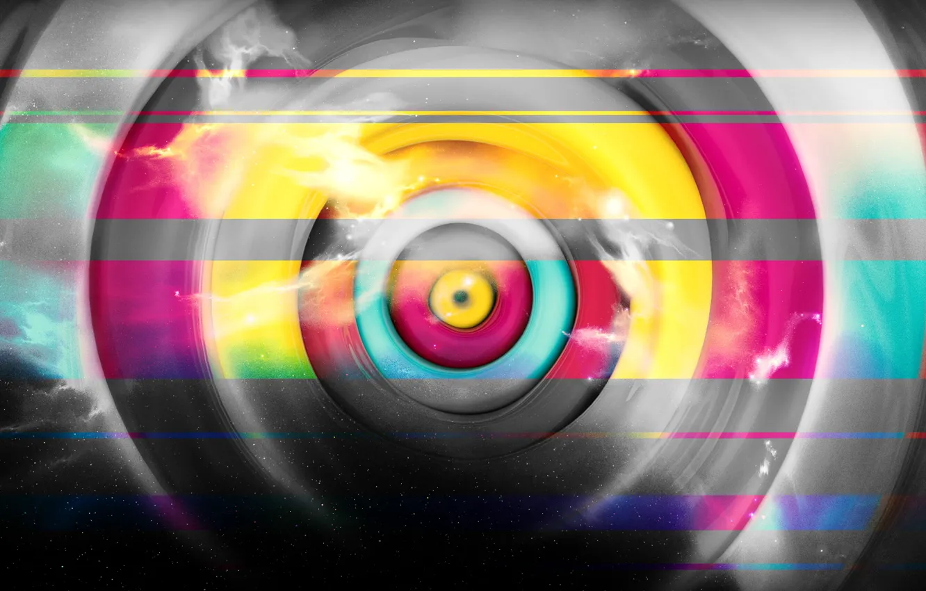 Photo wallpaper line, circles, abstraction, colorful