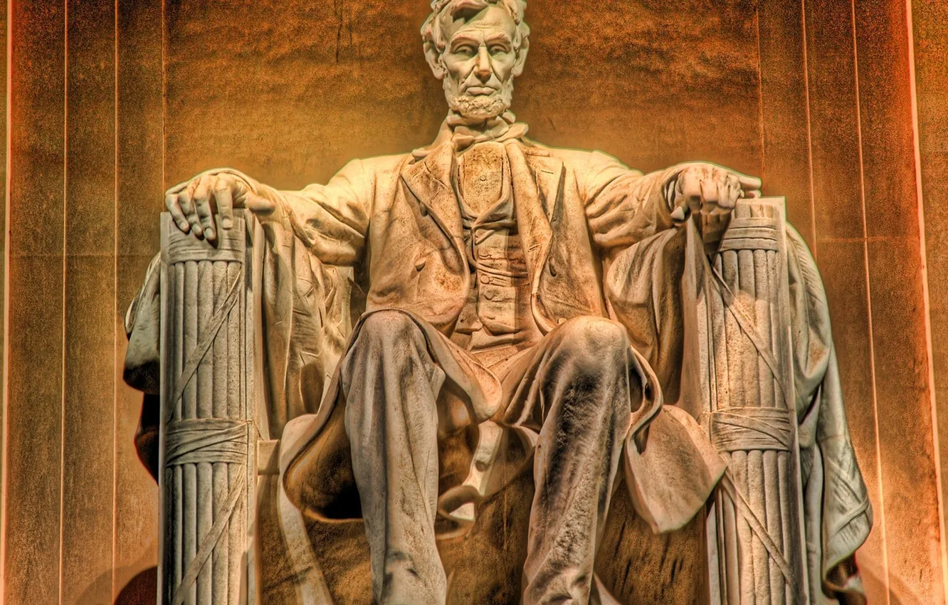 Photo wallpaper Abraham Lincoln, statue, Washington DC
