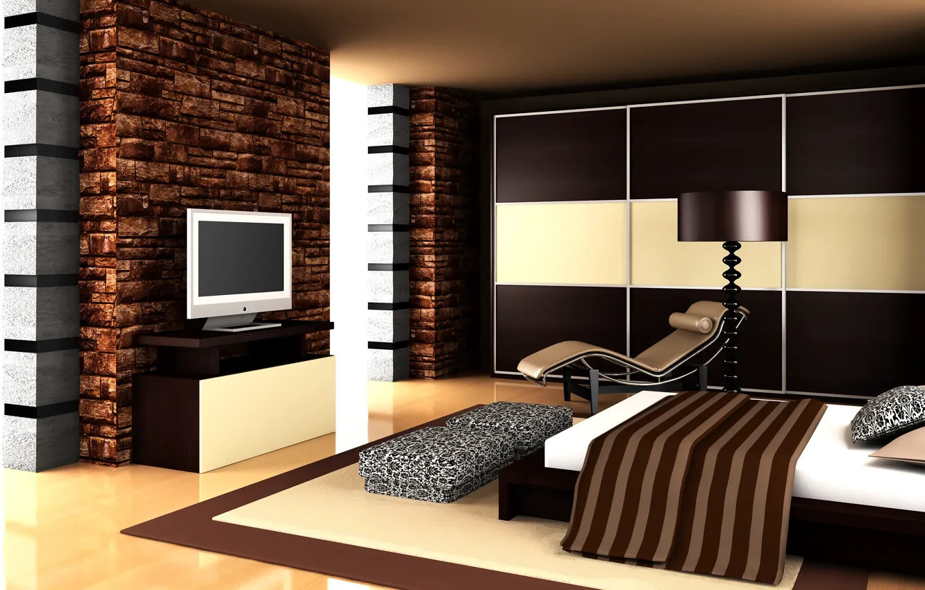 Photo wallpaper house, room, bed