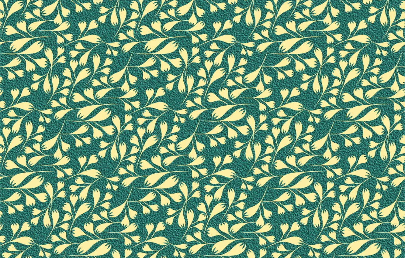 Photo wallpaper flowers, yellow, green, background, pattern, Flowers, Pattern, Seamless