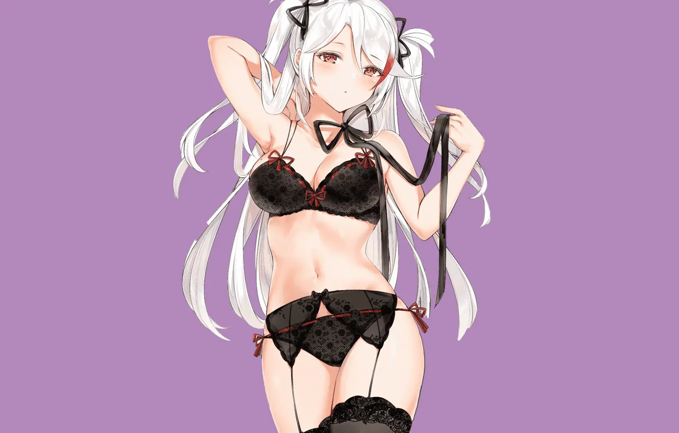 Photo wallpaper sexy, lingerie, boobs, anime, cartoon, breasts, Eugen, Azur Lane