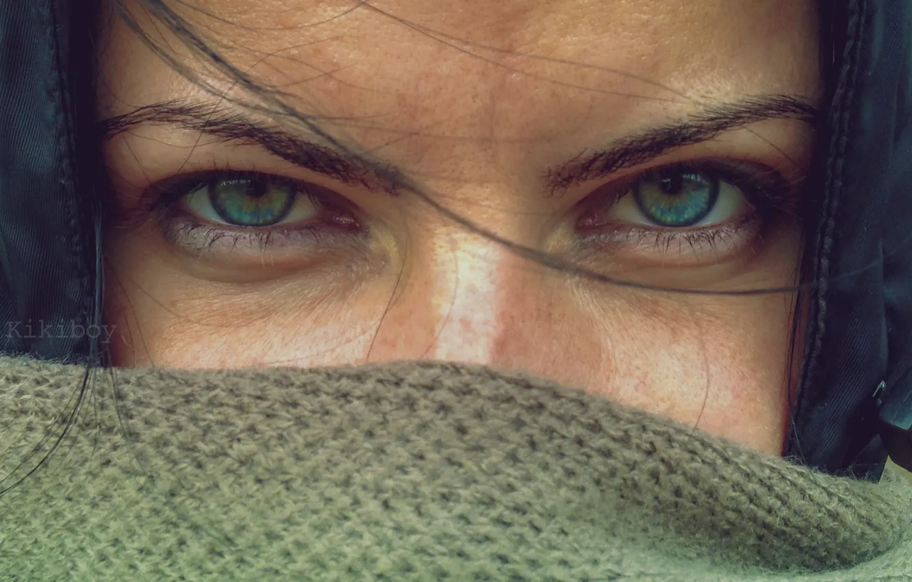 Photo wallpaper eyes, girl, scarf, photographer, girl, photography, photographer, KikiBoy