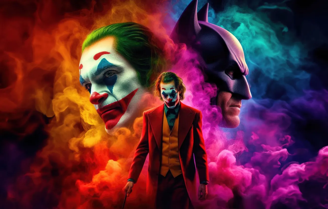 Photo wallpaper batman, joker, cannon, loose