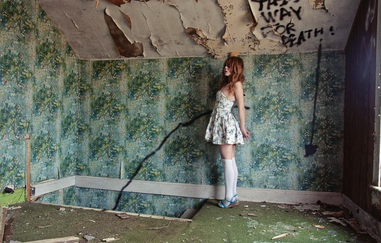 Photo wallpaper girl, background, room