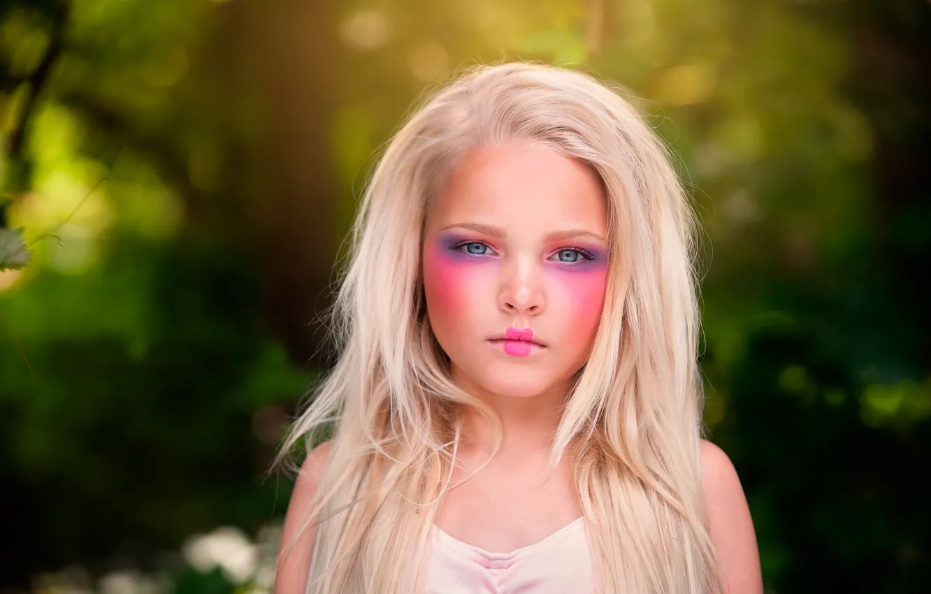 Photo wallpaper girl, makeup, child photography, Porcelain Doll